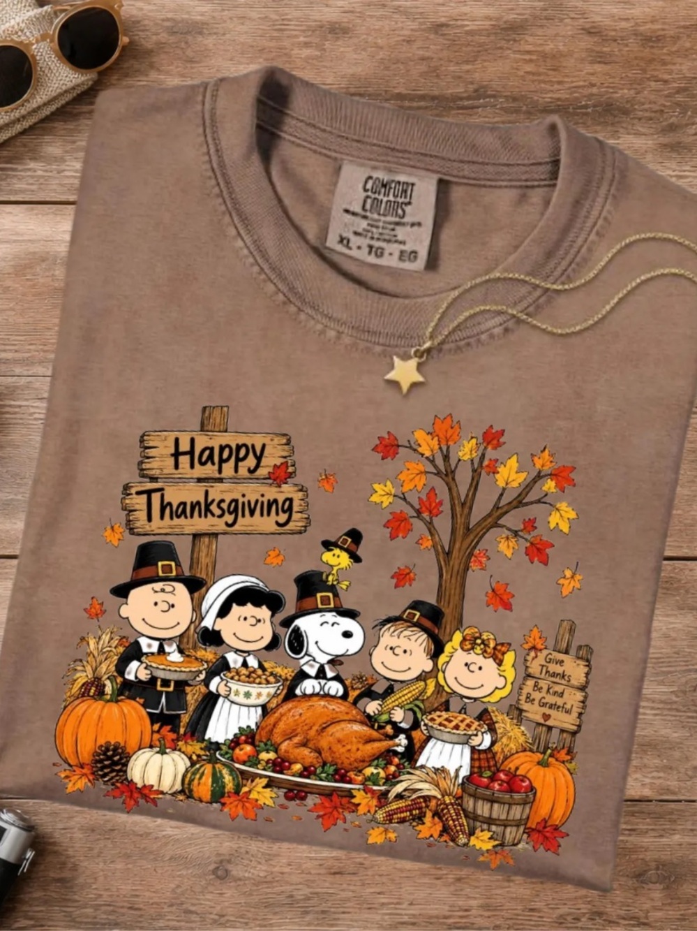 Comfort Colors Espresso Thanksgiving Graphic Tee